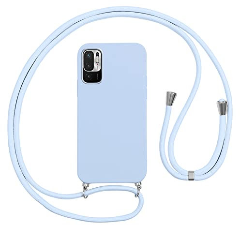 Vauki Coque pour Xiaomi Redmi Note 10 5G/Poco M3 Pro avec Cordon, Etui Silicone Souple Antichoc Housse avec Collier Bandoulière Chaîne Lanière, Téléphone Étui Case Cover de Protection, Lila