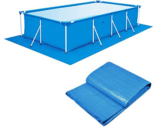 Tapis de Sol pour Piscine, Hors Terre Tapis de Protection Bleu Imperméable Pliable, Protecteur De Sol Piscine pour Rectangulaire & Rond Piscines (200 * 300cm)