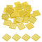 sourcing map Mosaic Tiles, Glass Tiles, Shine Crystal Mosaic Glass Pieces Bulk Square Glitter Crystal Mosaic Tiles 2 x 2cm for Home Decoration, DIY Crafts, Pack of 25(100g, Fluorescent Yellow)
