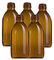 AQUAPURELIFE Lot de 5 bouteilles en verre ambré de 250 ml | Récipients hermétiques pour la conservation des produits liquides, sûrs et de haute qualité