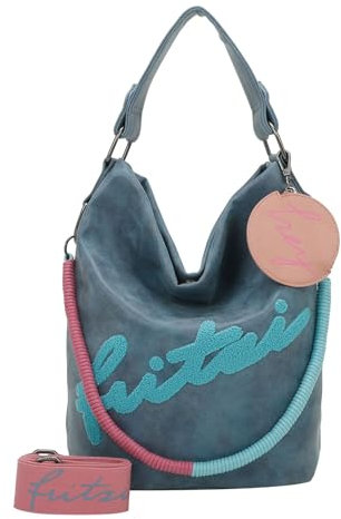 Fritzi aus Preussen Damen Olga Flocked Vintage Blue Shell Shopper