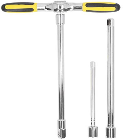 T Handle Wrench Socket Set, Metric Size 1/4、3/8、1/2 T Bar Socket Wrench Replacement with Long Reach for Motorcycle Dirtbike Bicycle Repair