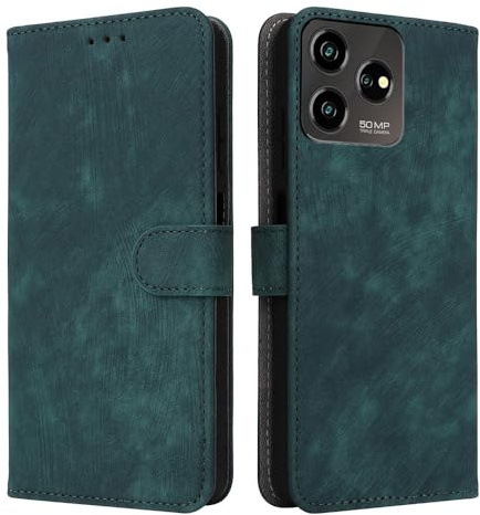XINNI Handyhülle für ZTE Blade V50S 4G 2023, RFID Protect PU/TPU Klappetui Schutzhülle Flip Magnetisch Telefonhülle, Grün