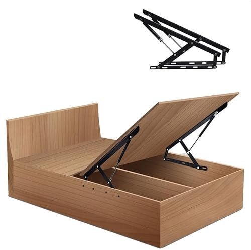 1 Paar Klappbett-Hebemechanismus aus robustem ​Stahl,Feder Scharnier Lift Up,klappbar,schwarz,Klappmechanismus,Klappmechanismus,Hebemechanismus FüR Schwere BettkäSten,für Hardware Möbel Bett