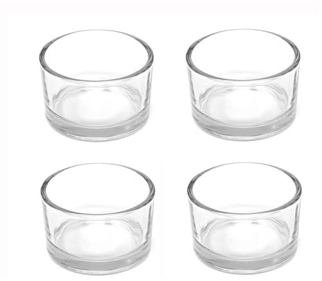4PCS Glass Tea light Candle Holders Clear Retro Cylinder Votive Mini Candle Holder Christmas Valentines Day Birthday Party for Home Decor Weddings Parties and Table Settings