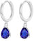 Ohrringe Silber 925 Hängend AAA marineblau Zirkonia Creolen Ohrhänger Damen Frauen Schmuck Geschenk