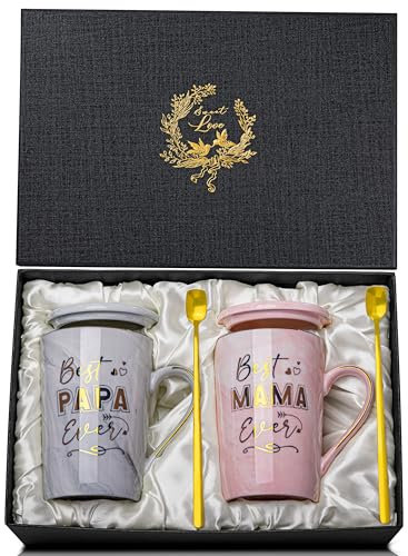 Set de regalo para mamá y papá regalos para padres, 400 ml, mejor mamá, papá, siempre, día del padre, día de la madre, cumpleaños, Pascua, aniversario, aniversario de boda, regalo para padre, madre,