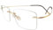 Circleperson Randloser Titan-Brillenrahmen für Herren, ohne Scharnier, geringes Gewicht 55–18–140, Goldfarben und Braun, Lens width 54 mm