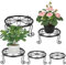 Zinaroty 5 soportes de metal para plantas, soportes redondos de hierro inoxidable para plantas, soportes resistentes para plantas de interior y exterior, soporte para macetas para decorar jardines y