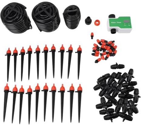Kit de de Riego por Goteo, de Riego de Plantas de Jardín, de Riego Automático para Jardín, Invernadero, Cama de Flores, Patio, Césped