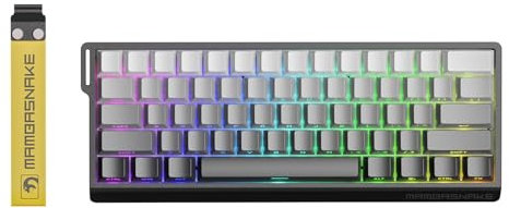 MAMBASNAKE X60 HE Rapid Trigger Magnetic Keyboard, 0.01mm RT Accuracy Gaming Keyboard, Magnetic Switch, Tri-Mode, 0.125ms Latency, 8K Polling Rate, 4000mAh, for Gamer - Black