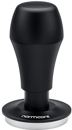 Normcore 51,5 mm Kaffeestampfer V4.1 mit Klick-Sound-Feedback, federbelasteter Tamper mit flachem Boden aus Edelstahl, kompatibel mit La Pavoni Hebelmaschine, Schwarz