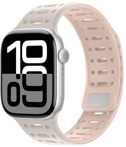 Amizee Compatibile con Cinturino Apple Watch 49/46/45/44/42/41/40/38mm, Cinturino Silicone Traspirante per iWatch Ultra 3/2/1 Series 11 10 9 8 7 6 5 4 SE3/2/1 (38/40/41/42, Galassia Rosa)