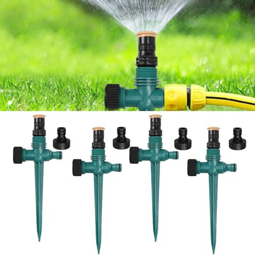 4 Piezas Aspersor Riego 360 ° Giratorio, Aspersores Automáticos para Jardín, Aspersor Jardin Multifunción