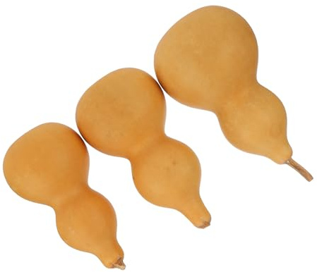 ARTSEWPLY Gourd Adorno de Calabaza 3 Piezas para Manualidades y Fiestas | Forma de Gourd, Color Caqui, para Decoración Artesanal del Hogar, Cultura China y Proyectos Creativos