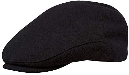 Sterkowski Derby Kaschmirziegenwolle Elegante Schiebermütze Flat Cap 54 cm Schwarz