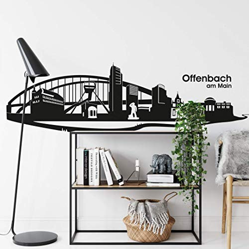 selbstklebendes Wandtattoo Offenbach Skyline Wandsticker selbstklebend Fussball Stadt Silhouette Wandposter 120cm