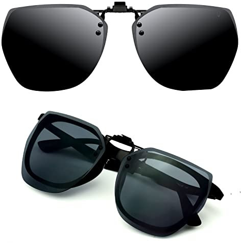 CREYESTAL Polarisiert Sonnenbrillen Aufsatz Brille, Sonnenbrille Clip, Anhebbar und Ultraleicht, Herren, Damen 100% UV400