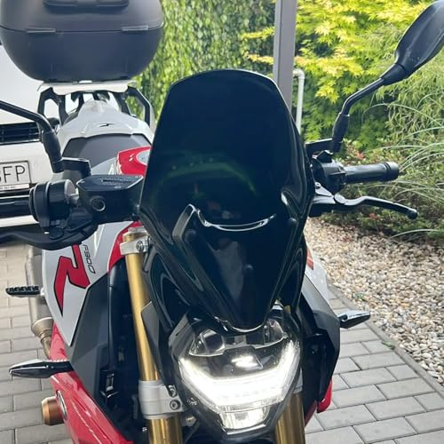 Motorrad Windschild Windschutzscheibe für F900R F 900 R 2020 2021 2022 2023 2024, Windabweiser Windschutz, Schwarz