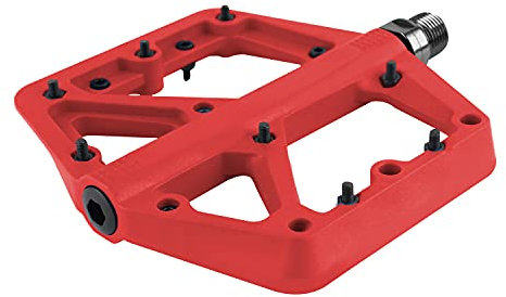 Pedale per mountain bike, piatto, per BMX/MTB (rosso)