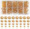 TOAOB 1000pcs Perles à Facette de Cristal Rondes en Verre en Vrac 2mm 4mm 6mm 8mm 10mm Champagne Couleur Crystal Beads pour Fabrication de Bijoux DIY Bracelets Colliers Artisanat