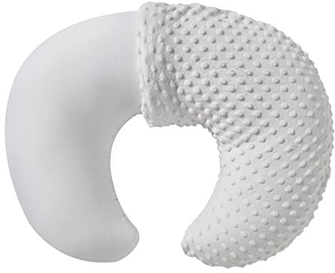 Nursing Pillow and Positioner with Cover for Breastfeeding and Bottle Feeding, Propping Baby, Tummy Time, Baby Sitting Support, Awake-Time Support (White, 22 x 17.7 x 5.9)