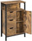 Yaheetech Mueble Auxiliar Baño Armario Baño de Suelo Mueble Almacenajede Cocina de Industrial Marrón 55,5x30x86,5 cm