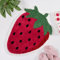 FROZZUR Badteppich, luxuriös, saugfähig, rutschfest, rot, Obstform, Badewannenteppich, lustiger Plüsch, Duschvorleger, waschbar
