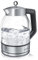 Arendo - Glas Wasserkocher mit Temperatureinstellung 40-100 Grad in 5er Schritten - 1,7 Liter - max. 2200 W - Teekocher mit Temperaturanzeige - Edelstahl - BPA-frei
