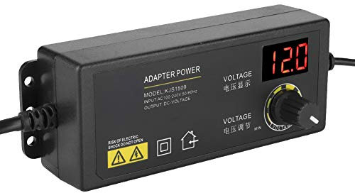 Sxhlseller Adaptador de Corriente, 60W 5A 3-12V Voltaje Ajustable Control de Velocidad del Motor Adaptador de Fuente de Alimentación Regulable