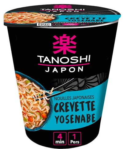 TANOSHI - Cup Nouilles Saveur Crevette Yosenabe - Nouilles Japonaises Instantanées - 1 Personne - 65 g