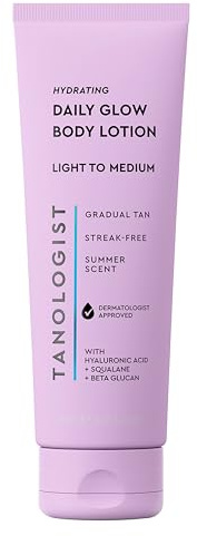 Tanologist Hydrating Daily Glow Body Lotion, Light/Medium, 250 ml | Summer Glow, allmählicher Selbstbräuner, Bodylotion, Sunless Tanner, Vitamin C, Niacinamid