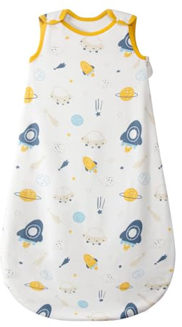 Mosebears Baby Schlafsack für Sommer Frühling, Animal Cartoon waschbare Decke 1.0 tog für Baby, Schlafsack ohne Ärmel (Schiff, 0-6 Monate)