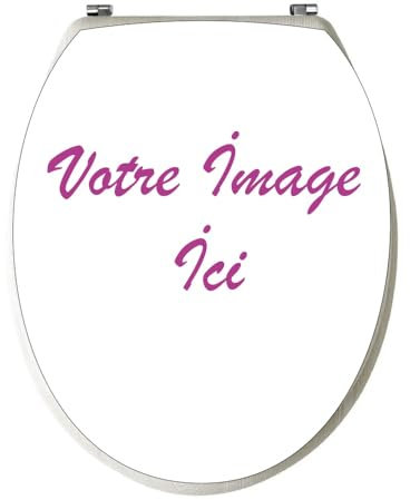 Stickers WC Abattant Personnalisé 35 × 42 cm – Autocollant Abattant WC Fantaisie à Personnalisable avec Votre Photo ou Texte.