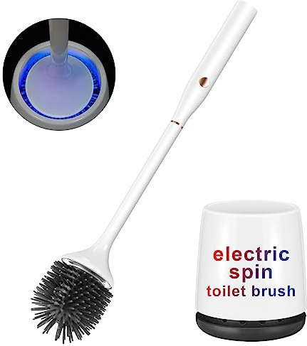 Ratolo Electric Toilet Brush Set with Ventilated Holder, Floor Standing, Wall Mounted Without Drilling, Rechargeable