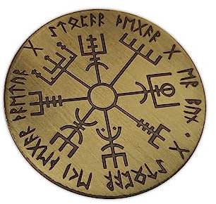 Eillwin Nordic Viking Coin Rune Navigation Compass Commemorative Coin
