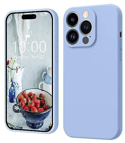 iPhone 14 Pro Max Hülle Silikon, ElestBela Hanyhülle iPhone 14 Pro Max Ultra Dünn Slim mit Microfiber, Kratzfeste Rundumschutz Case Schutzhülle Hülle für iPhone 14 Pro Max 6.7'' 2022 Hell Blau