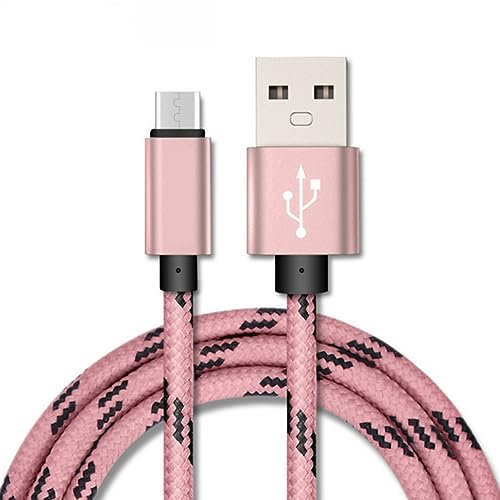 YSJJZRL Cavo USB tipo C Custodia in alluminio Nylon intrecciato Cavo dati caricabatterie rapido 2A per Samsung A50 A51 S20 S10 ecc. (2M,Rose Gold)