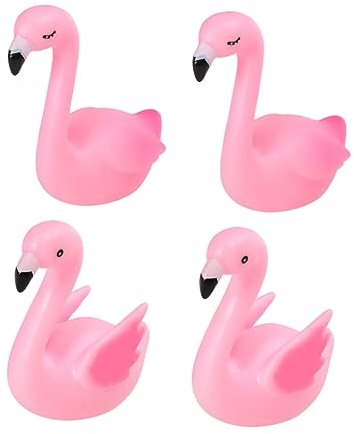 Artibetter 4 Pièces Décor De Noël Décor De Table De Salle À Manger Décor De Table De Salle À Manger Flamant Rose Gâteau Toppers Décoration Résine Animal Ornement Miniature Animal Gâteau
