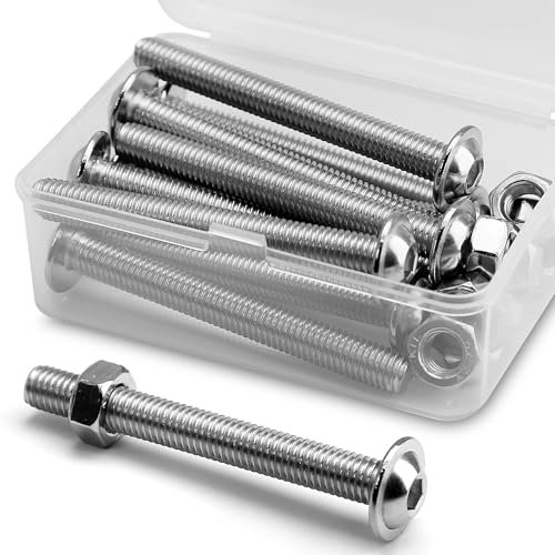 (10 Sätze) M8 x 60mm Innensechskantschrauben mit Flansch und Muttern Set 304 Edelstahl Linsenkopf Schrauben