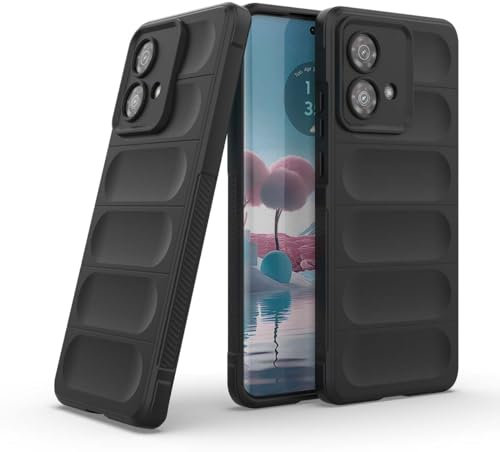 GOKEN Cover per Motorola Edge 40 Neo, Custodia in Morbido Silicone Antiurto con Impugnatura Laterale Antiscivolo e Design Elegante Monocolore, Case -Nero