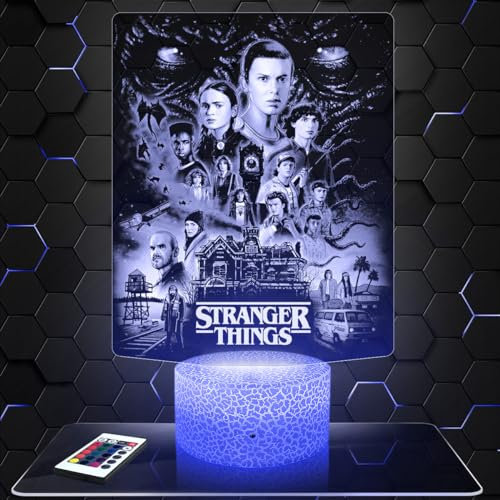 Nachttischlampe - Touch-Nachtlicht Stranger 3D-LED-Lampe Illusion, Geschenkidee Weihnachten Geburtstag Junge und Mädchen Nachttischlampe Kinder- oder Erwachsenenzimmer TOP