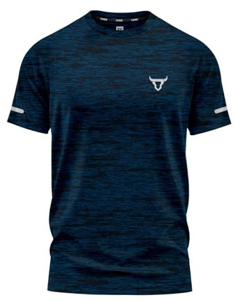 Mens T Shirt Premium Quality Tee with Melange Effect Reflective Logo Comfortable FitAthletic Fit Moisture Wicking Sports Style T-Shirts