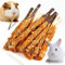 Abizoo Kaninchen Spielzeug Kauspielzeug,6 pcs Natürlich Apfelholz+4 pcs Bambus Sticks Kauen Kamille Blütenblatt für Kaninchen, Hamster, Meerschweinchen, Chinchilla Leckerli Kauspielzeug