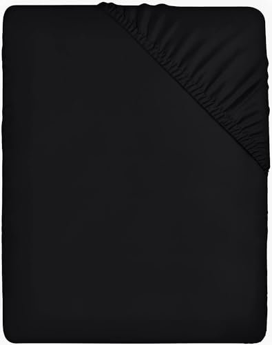 Utopia Bedding - Spannbettlaken 120x200cm - Schwarz - Gebürstete - Mikrofaser Spannbetttuch - 35 cm Tiefe Tasche