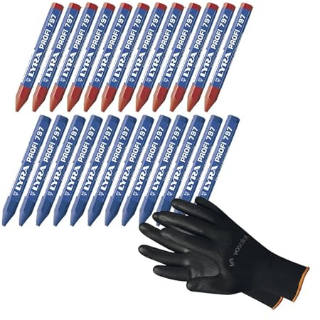 Forstkreide Set - 12x Kreide rot + 12x Kreide blau für Holz Markierung - Forst Zubehör Wald