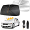 Oziral Pare Brise Pare Soleil 360 °Rotation Pliable Voiture Pare - Brise Parasol Ressort Parapluie Pliant Queue Convient Pare - Brise de Voiture Protection UV 140 * 74cm(55x29 poucess)