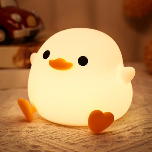CoolGift Mart Dodo Duck Night Light - USB Rechargeable, Cute Animal Silicone Lamp, Touch Control & Timer, Ideal for Breastfeeding, Reading, Working & Sleep for Baby, Kids, Teens & Adults