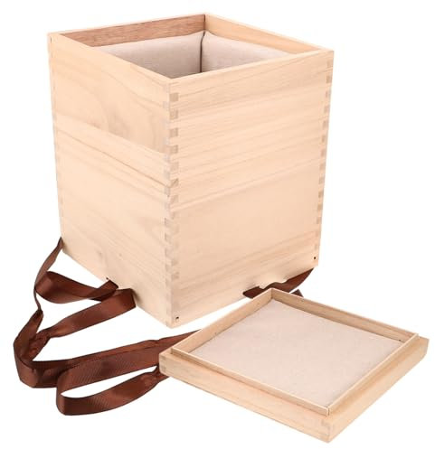 Amosfun Coffret à Tasses Bois Avec Couvercle Pour Mariage Support à Tasses Décoratif Pour Maison Organisateur Bois Pour Petits Objets