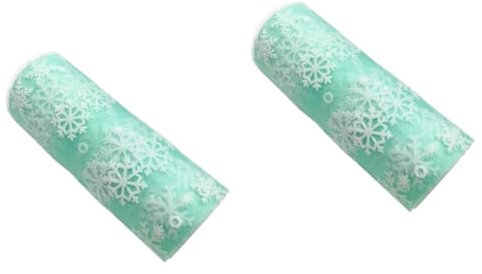 TEHAUX 2pcs Snowflake Tulle Gauze Yarn for Christmas Centerpieces Wedding Decorations